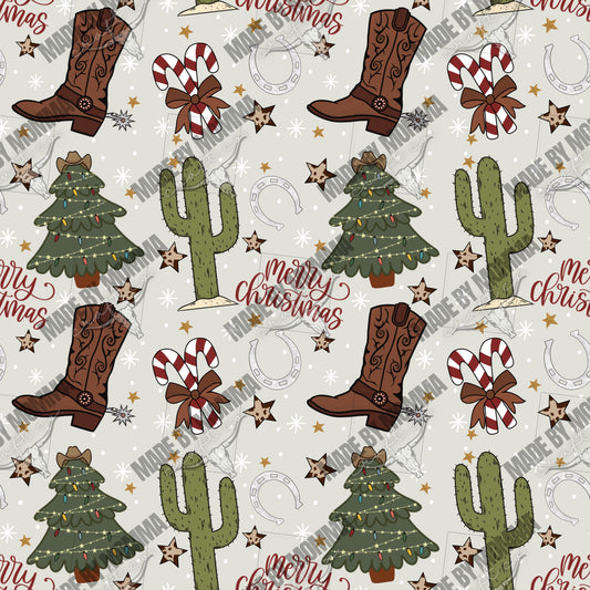 Cowboy Christmas - Vinyl Or Waterslide Seamless Wrap