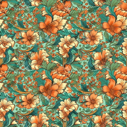 Boho Floral Seamless Surface Pattern 8 - Vinyl Or Waterslide Seamless Wrap