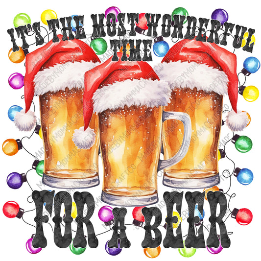 Its The Most Wonderful Time For A Beer - Christmas - Cheat Clear Waterslide™ or White Cast Sticker