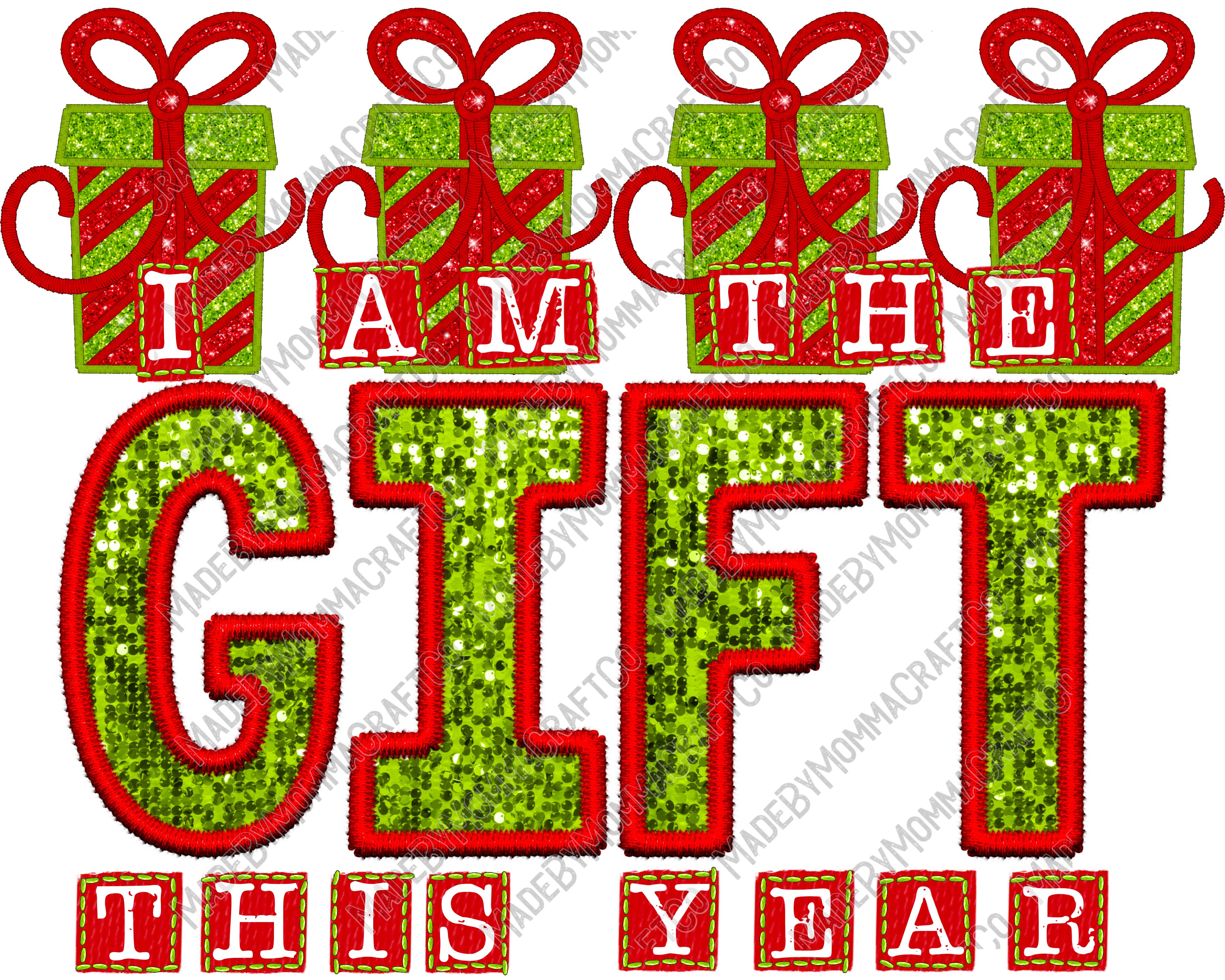 I Am The Gift - Faux Embroidery - Cheat Clear Waterslide™ or UV DTF Sticker