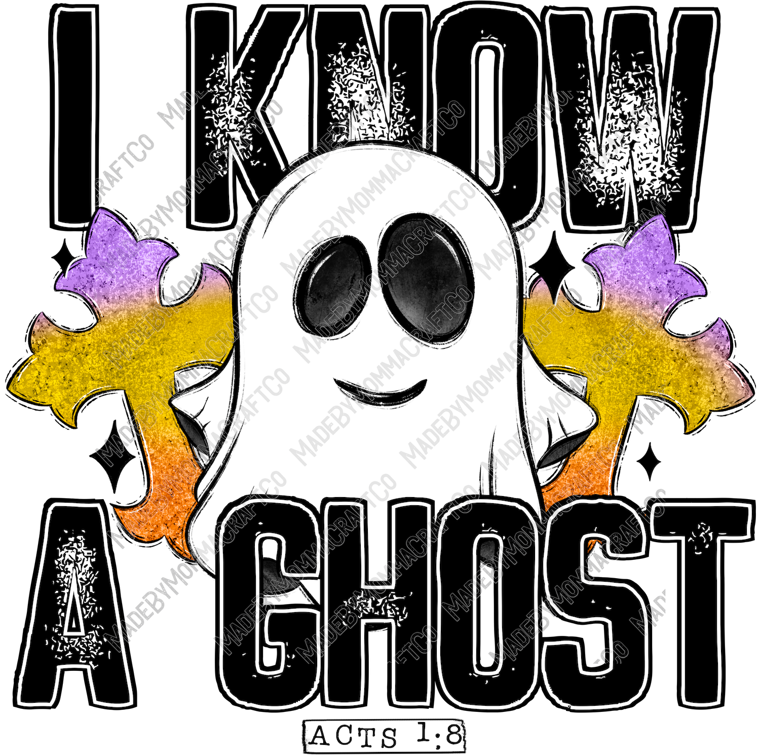 I Know a Ghost Halloween- Cheat Clear Waterslide™ or White Cast Sticker