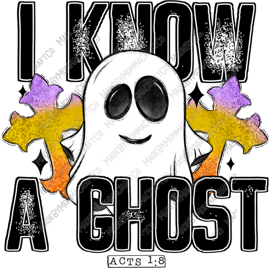 I Know a Ghost Halloween- Cheat Clear Waterslide™ or White Cast Sticker