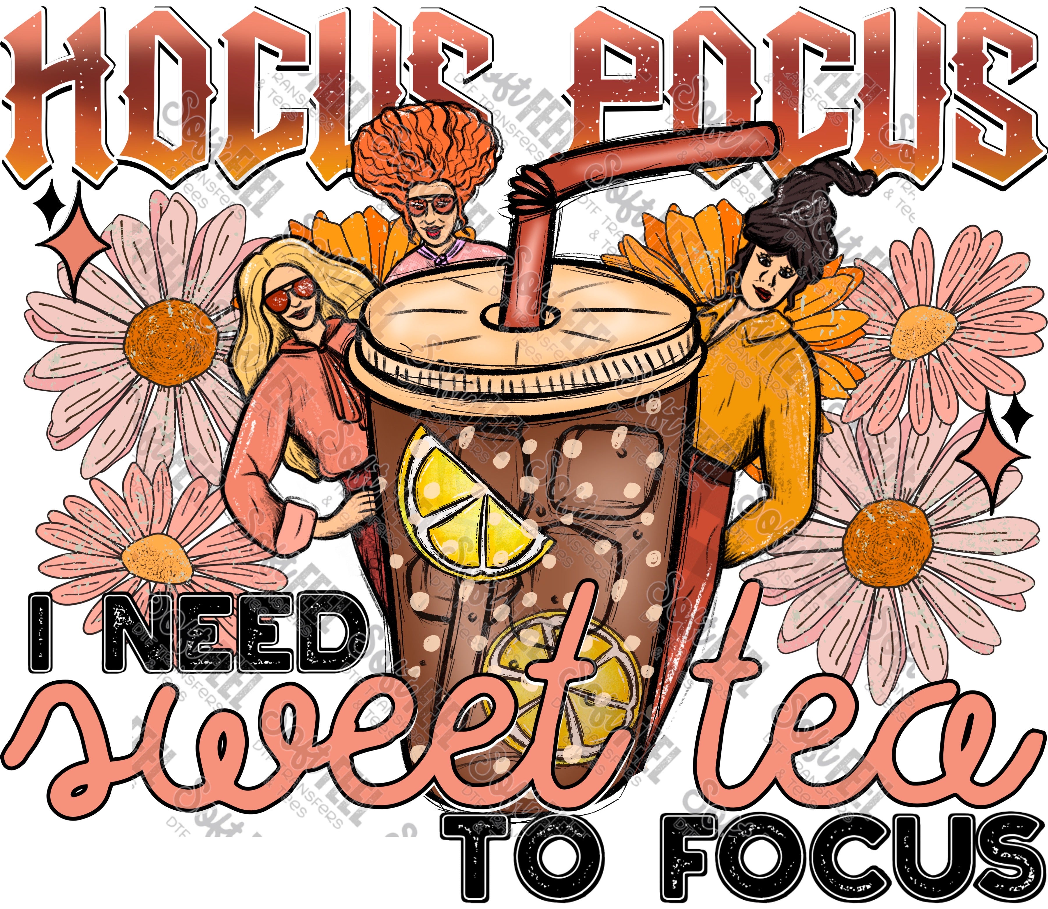 I Need Sweet Tea - Halloween / Retro - Direct To Film Transfer / DTF - Heat Press Clothing Transfer