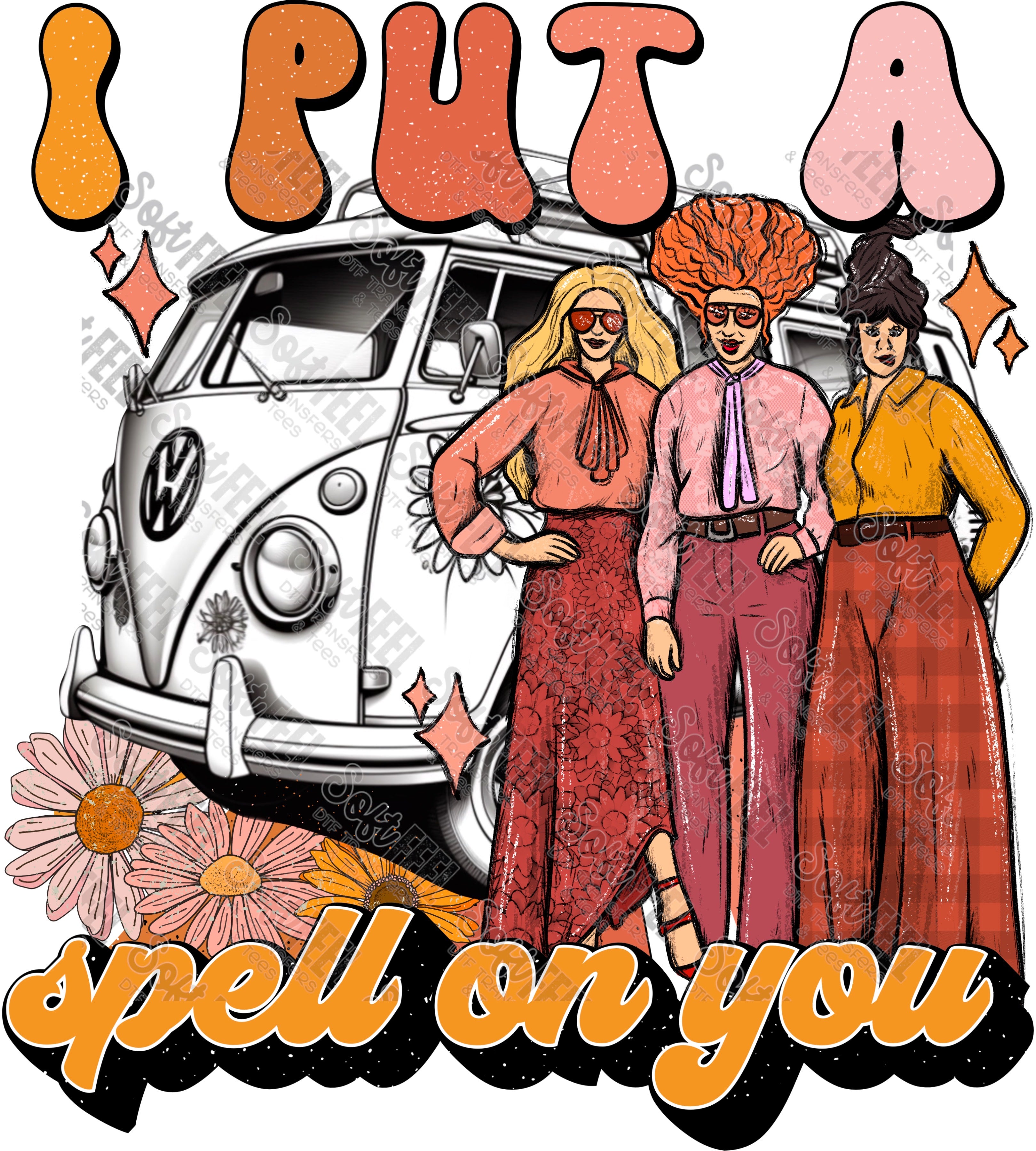 I Put A Spell - Halloween / Retro - Direct To Film Transfer / DTF - Heat Press Clothing Transfer