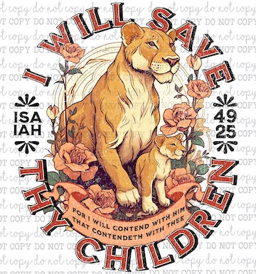 I Will Save Thy Children - Christian - Cheat Clear Waterslide™ or White Cast Sticker