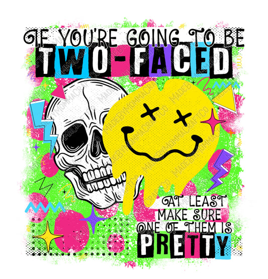 Two Faced Snarky Humor - Cheat Clear Waterslide™ or White Cast Sticker