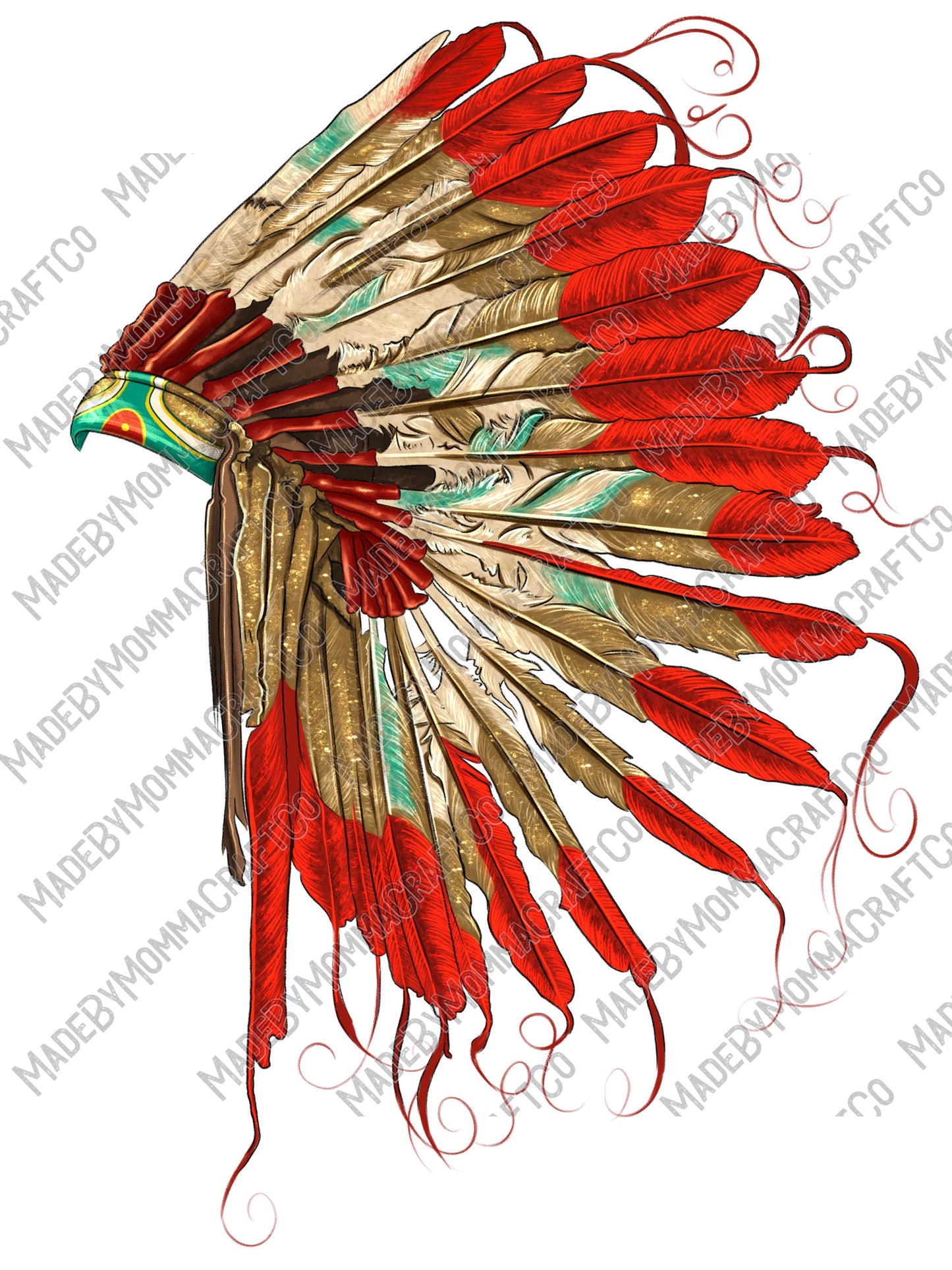 Indian Headdress - Country / Gypsy - Cheat Clear Waterslide™ or White Cast Sticker