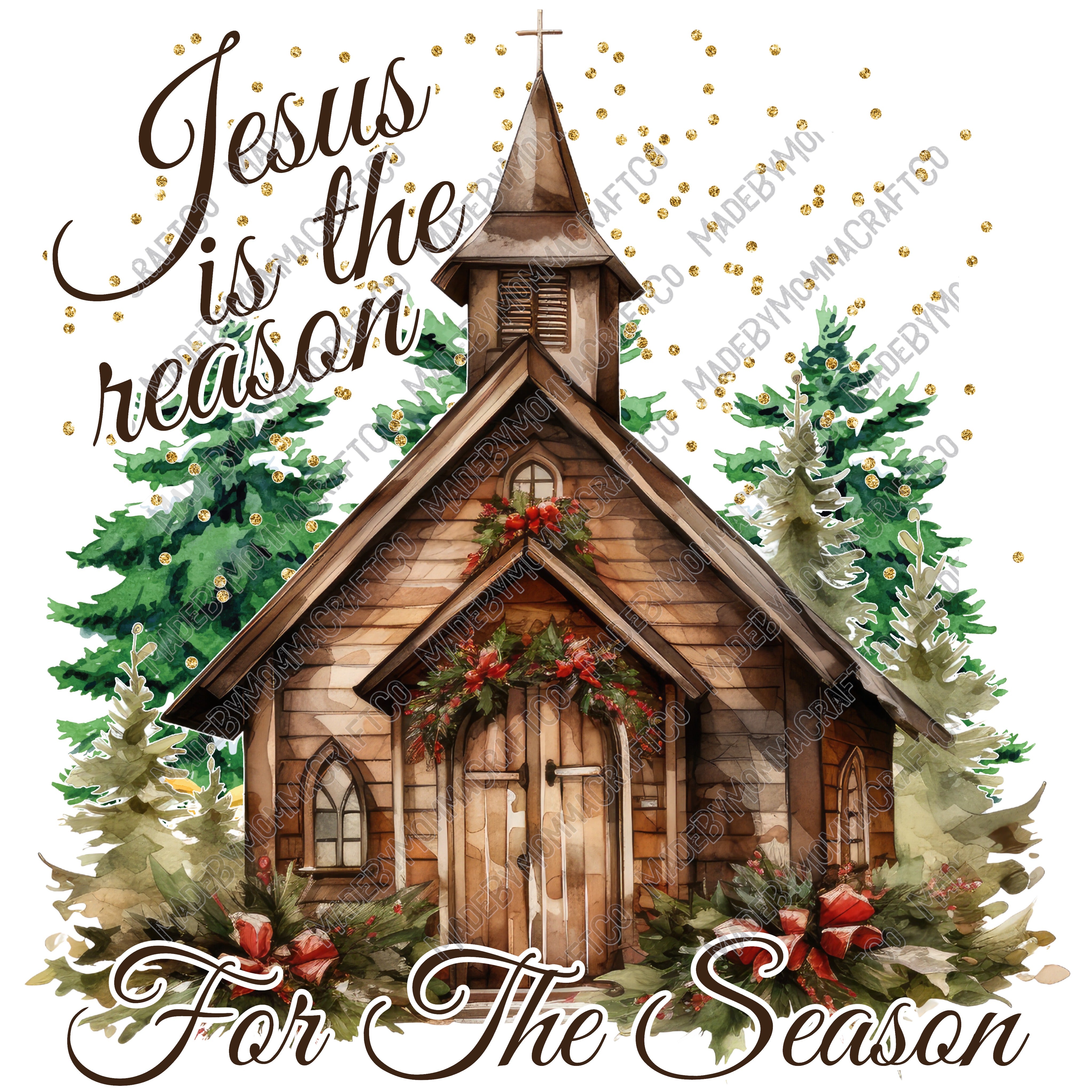 Jesus Is The Reason For The Season - Christmas - Cheat Clear Waterslide™ or White Cast Sticker