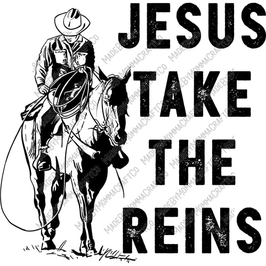 Jesus Take The Reins - Country Western / Christian - Cheat Clear Waterslide™ or White Cast Sticker