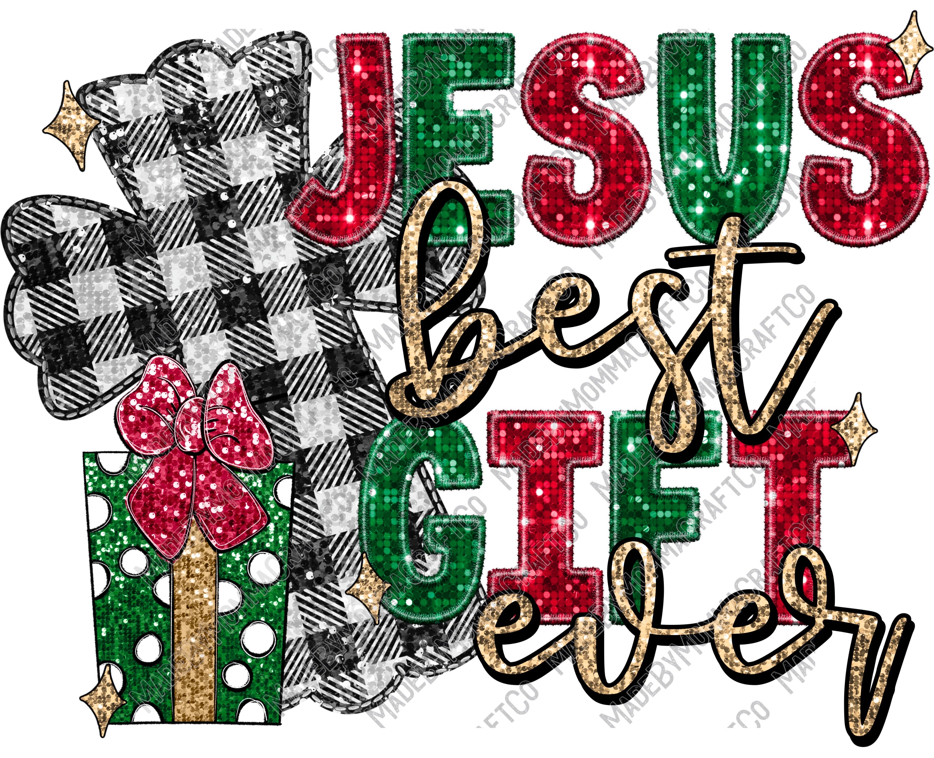 Jesus Best Gift Ever - Christmas - Cheat Clear Waterslide™ or White Cast Sticker