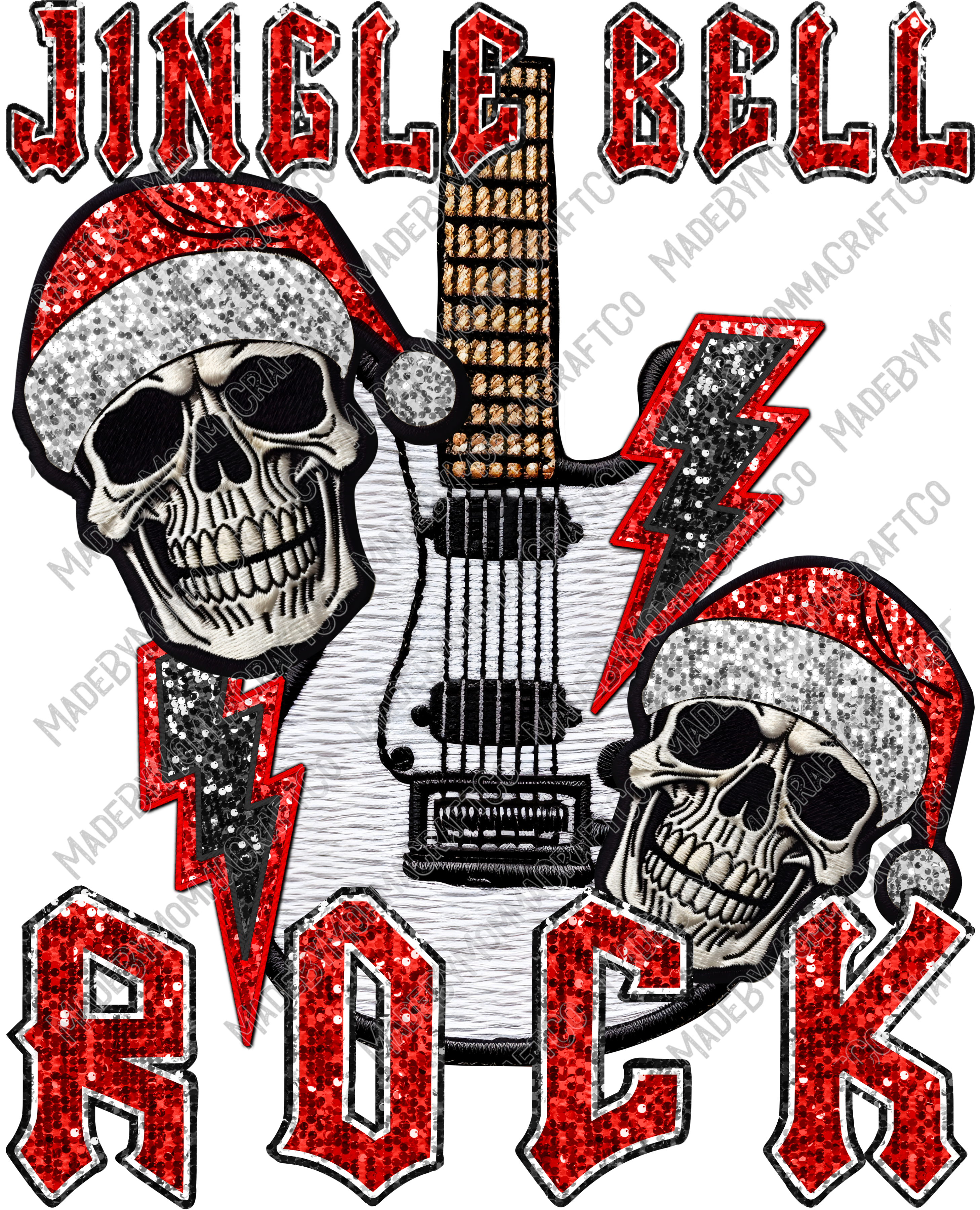Jingle Bell Rock - Faux Embroidery - Cheat Clear Waterslide™ or UV DTF Sticker