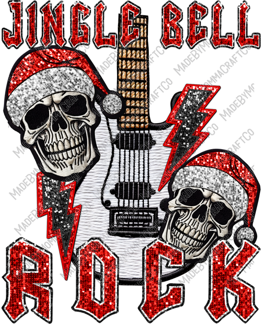 Jingle Bell Rock - Faux Embroidery - Cheat Clear Waterslide™ or White Cast Sticker