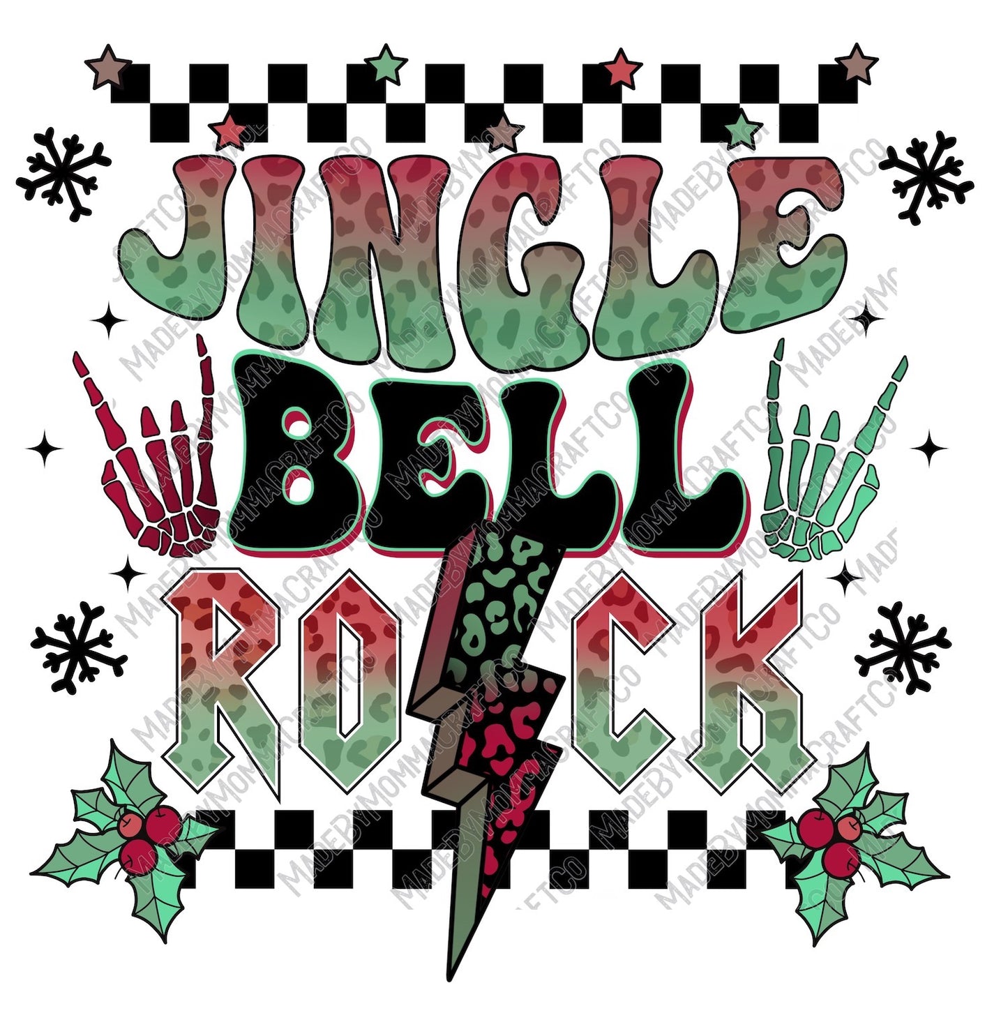 Jingle Bell Rock - Christmas - Cheat Clear Waterslide™ or White Cast Sticker