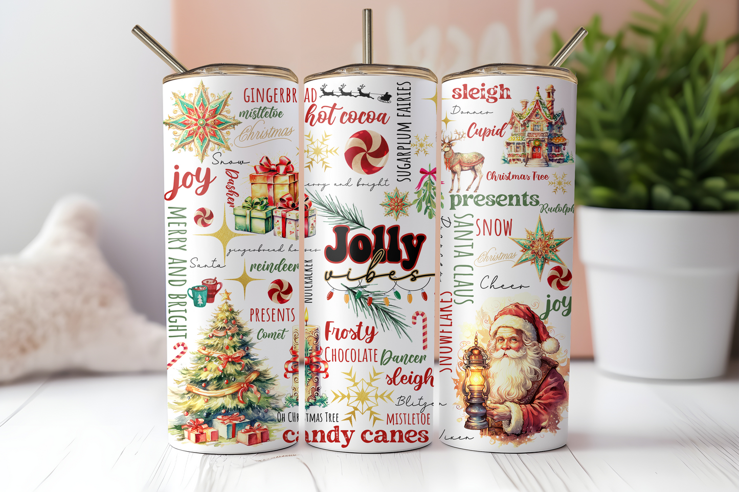 Jolly Vibes - Sublimation or Waterslide Wrap - 20oz and 30oz