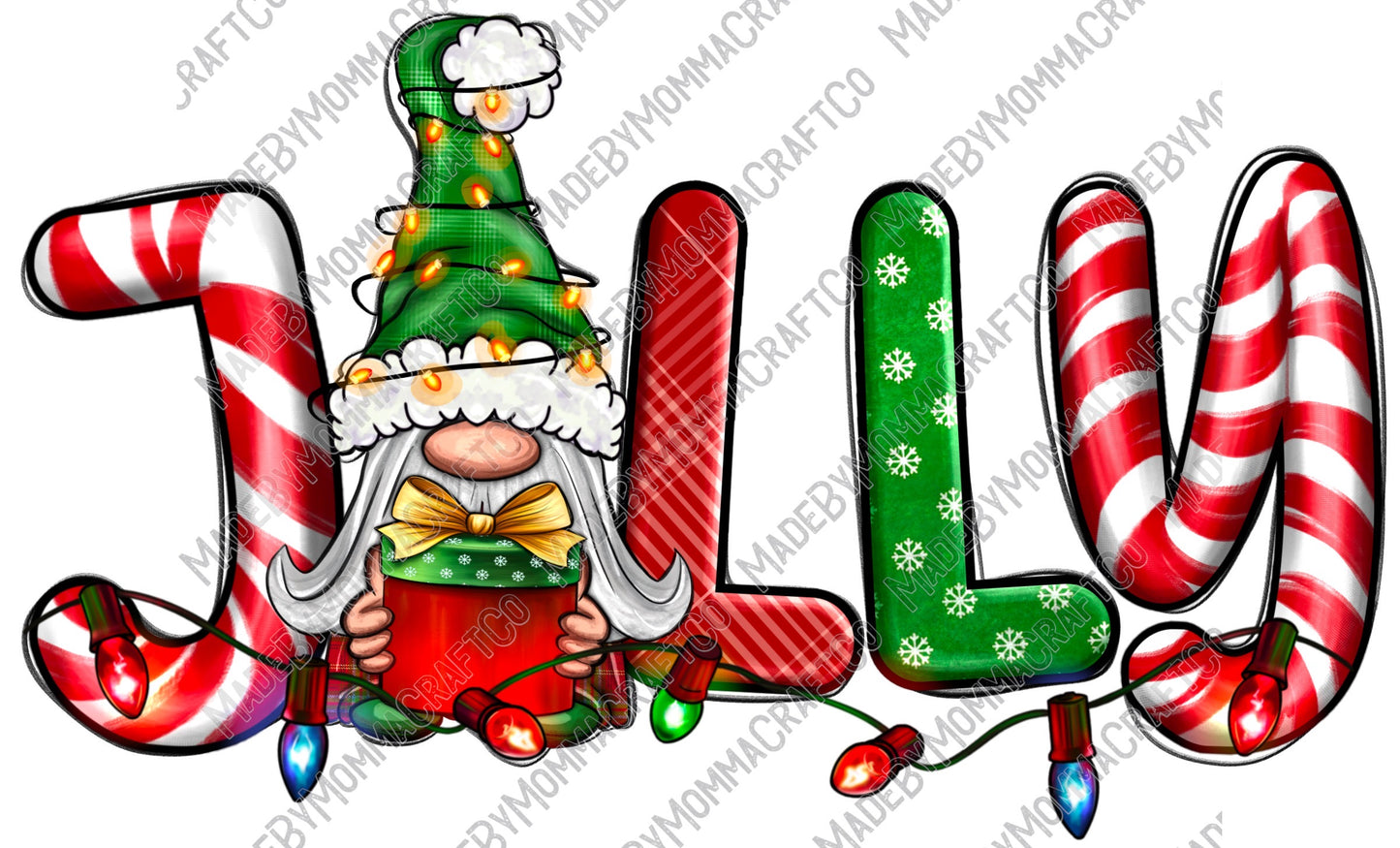 Jolly Gnome - Christmas - Cheat Clear Waterslide™ or White Cast Sticker