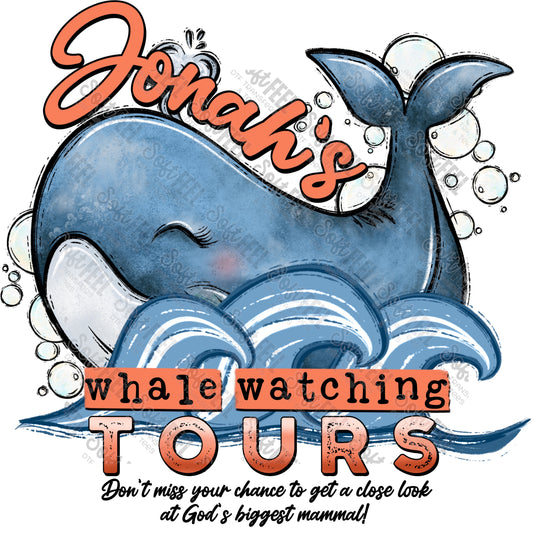 Junahs Whale Watching - Youth / Christian - Direct To Film Transfer / DTF - Heat Press Clothing Transfer