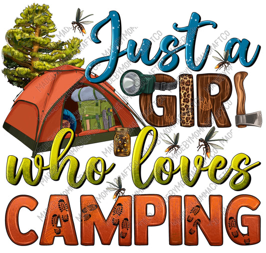 Just A Girl Who Loves Camping - Camping - Cheat Clear Waterslide™ or White Cast Sticker