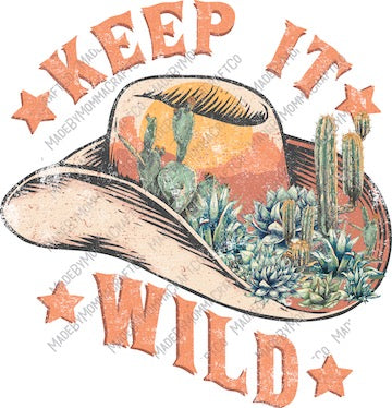 Keep It Wild Cowgirl Hat - Country Western - Cheat Clear Waterslide™ or White Cast Sticker