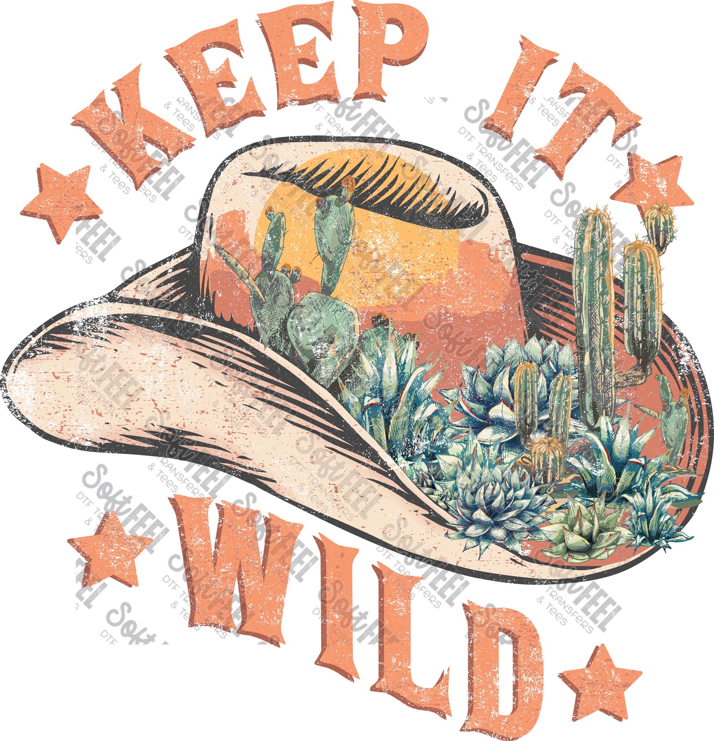 Keep It Wild - Country Western - Direct To Film Transfer / DTF - Heat Press Clothing Transfer