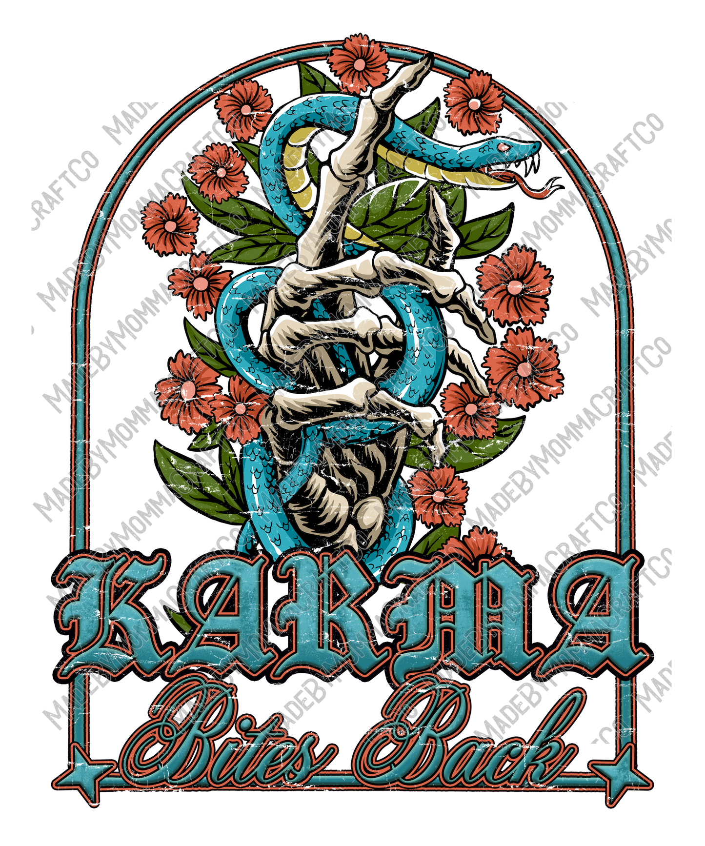 Karma Bites Back Grunge - Cheat Clear Waterslide™ or White Cast Sticker