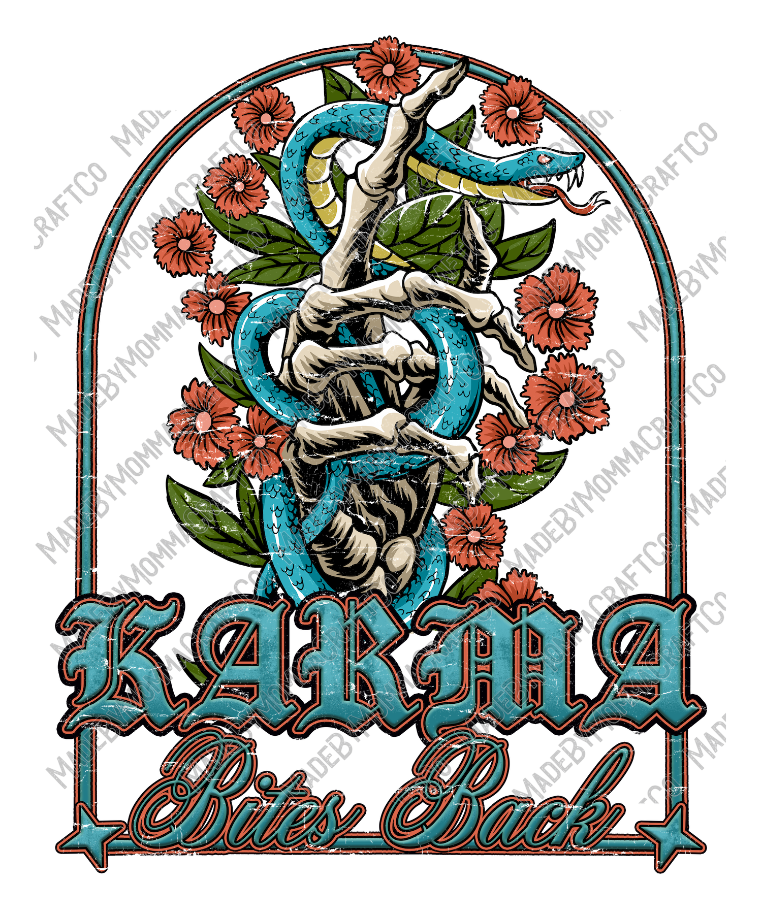 Karma Bites Back Grunge - Cheat Clear Waterslide™ or UV DTF Sticker