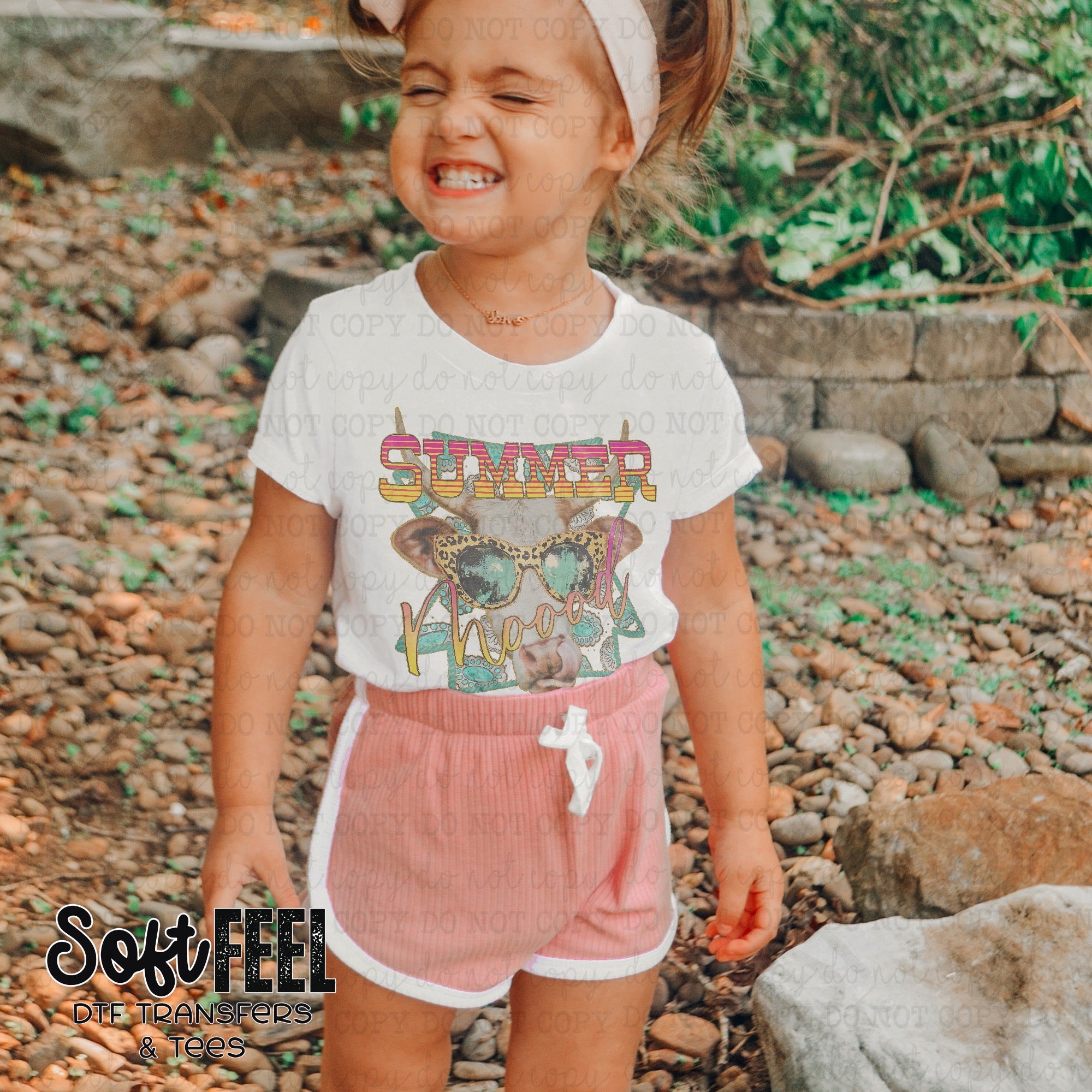 Summer Mood Cow - Summertime - Direct To Film Transfer / DTF - Heat Press Clothing Transfer