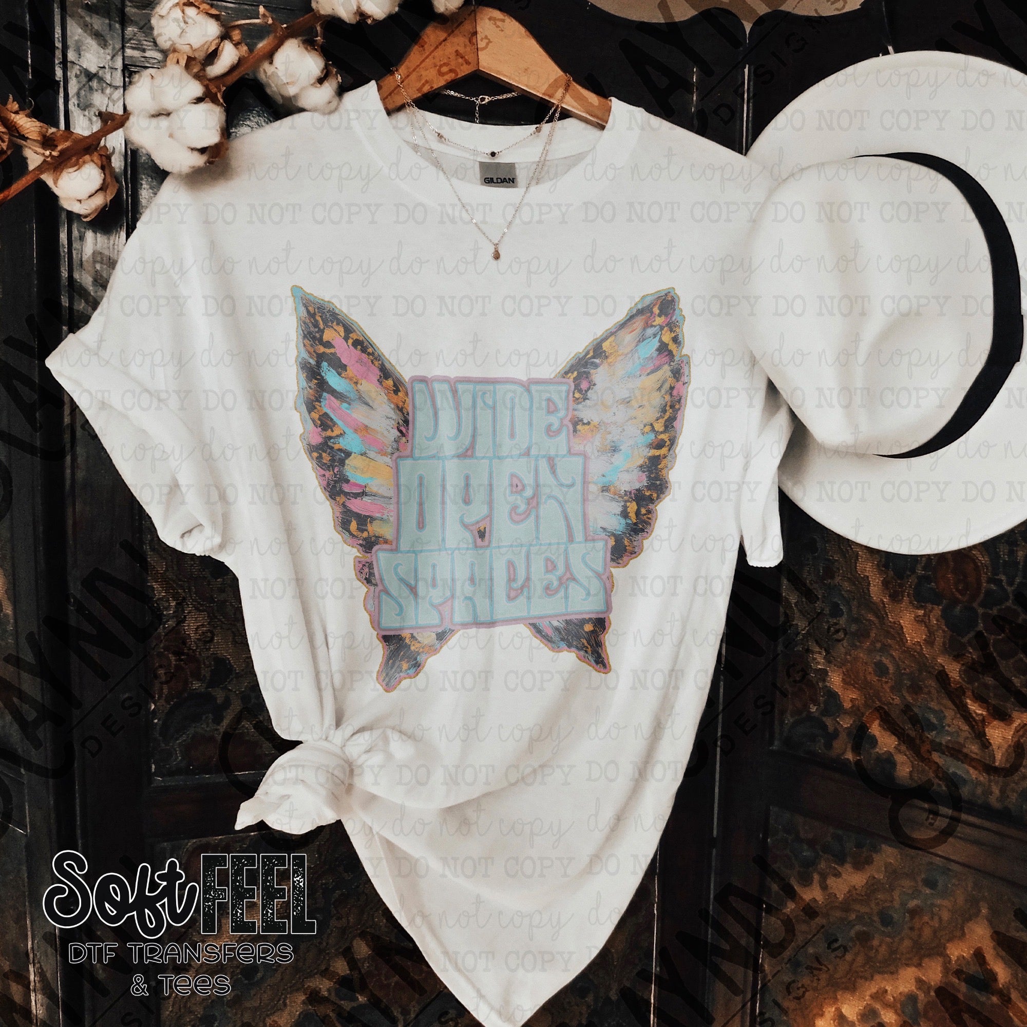 Wide Open Spaces Wings - Country Western - Direct To Film Transfer / DTF - Heat Press Clothing Transfer