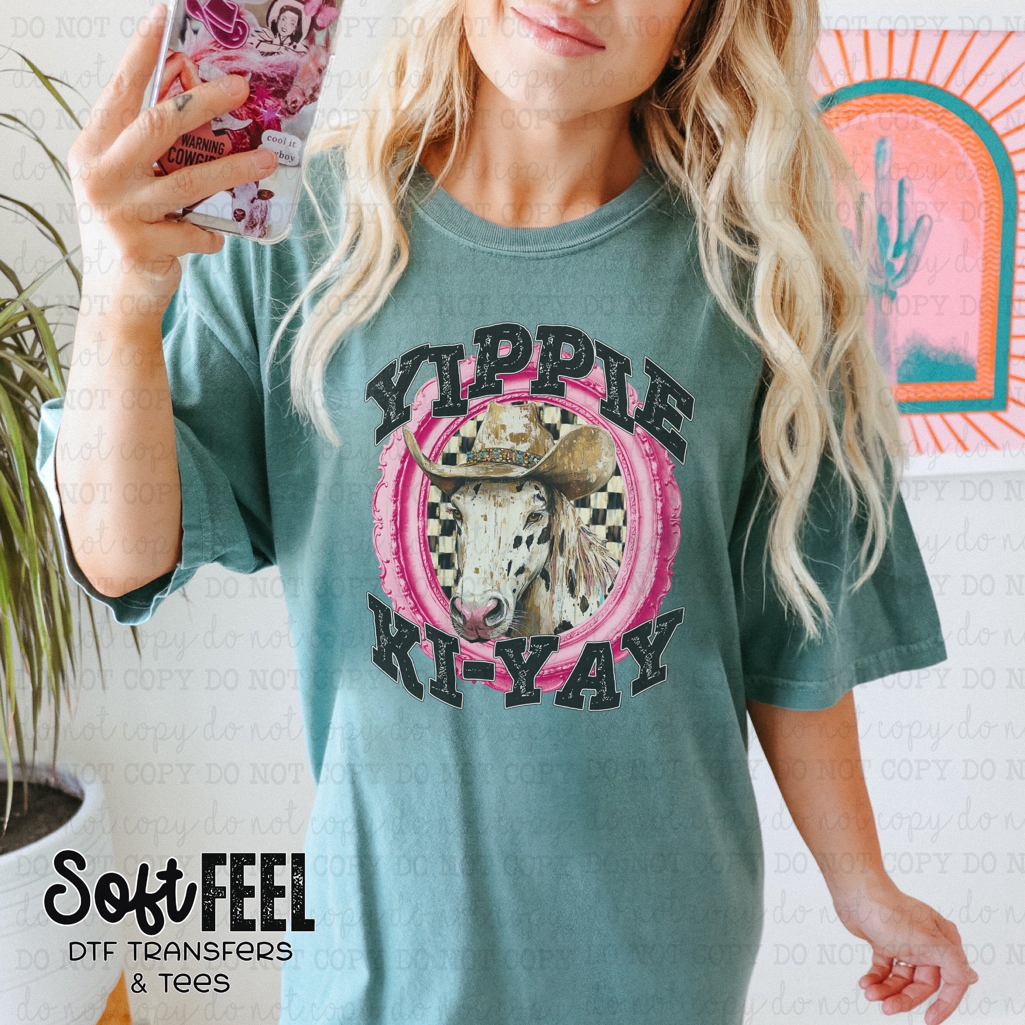 Yippie Ki-Yay Horse - Country Western - Direct To Film Transfer / DTF - Heat Press Clothing Transfer