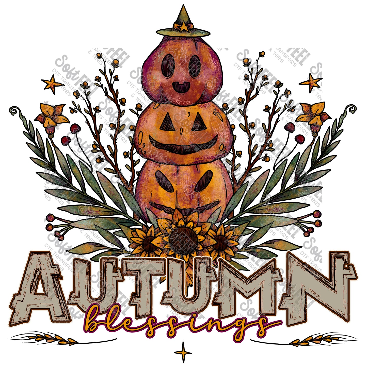 Autumn Blessings - Halloween / Fall - Direct To Film Transfer / DTF - Heat Press Clothing Transfer