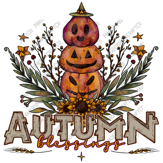 Autumn Blessings Pumpkins - Cheat Clear Waterslide™ or White Cast Sticker