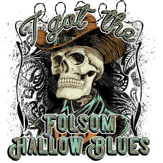 Folsom Hallow Blues Transparent - Country Western - Direct To Film Transfer / DTF - Heat Press Clothing Transfer