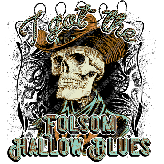 I Got The Blues Skeleton Country Western - Cheat Clear Waterslide™ or White Cast Sticker