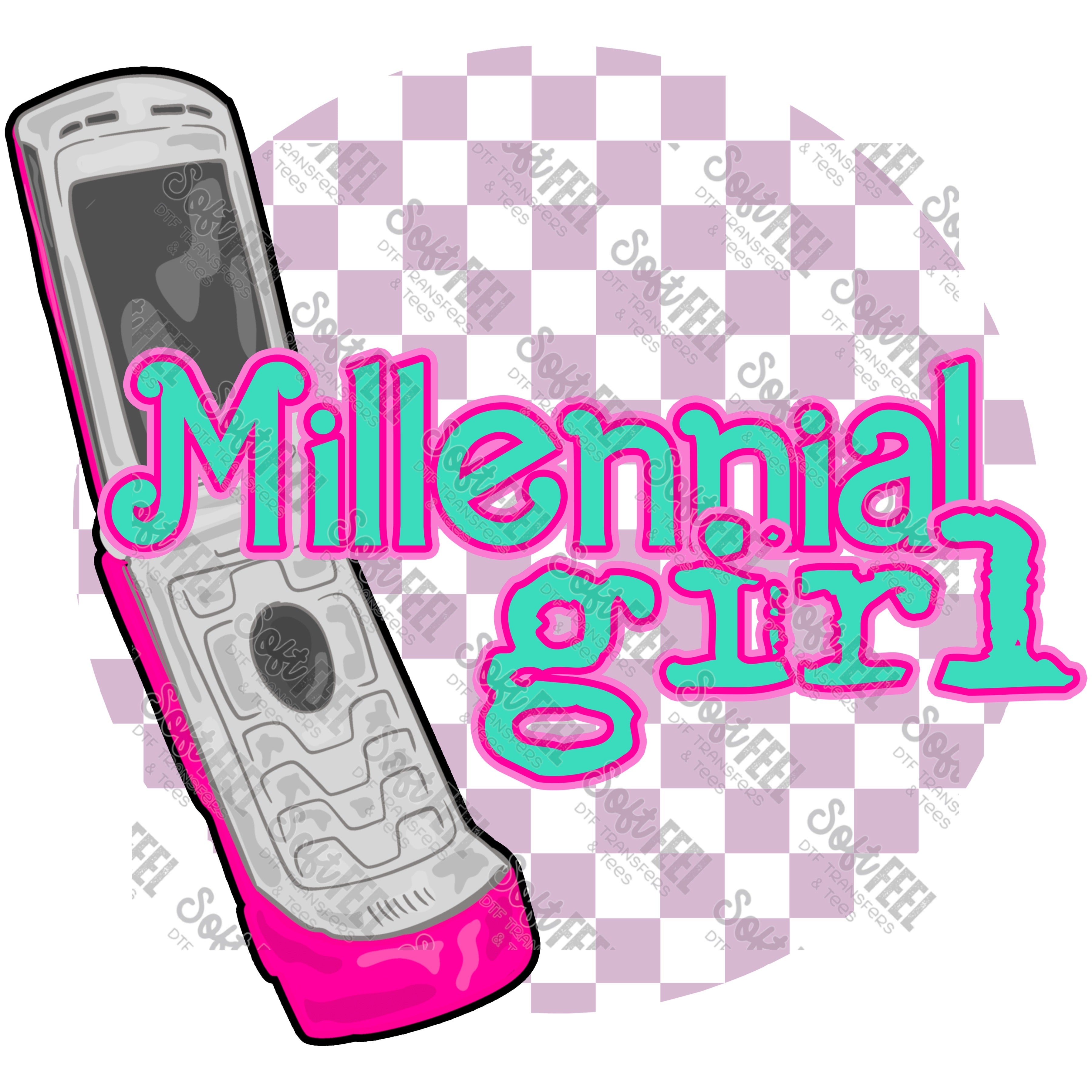 Millennial Girl - Women&#39;s - Direct To Film Transfer / DTF - Heat Press Clothing Transfer