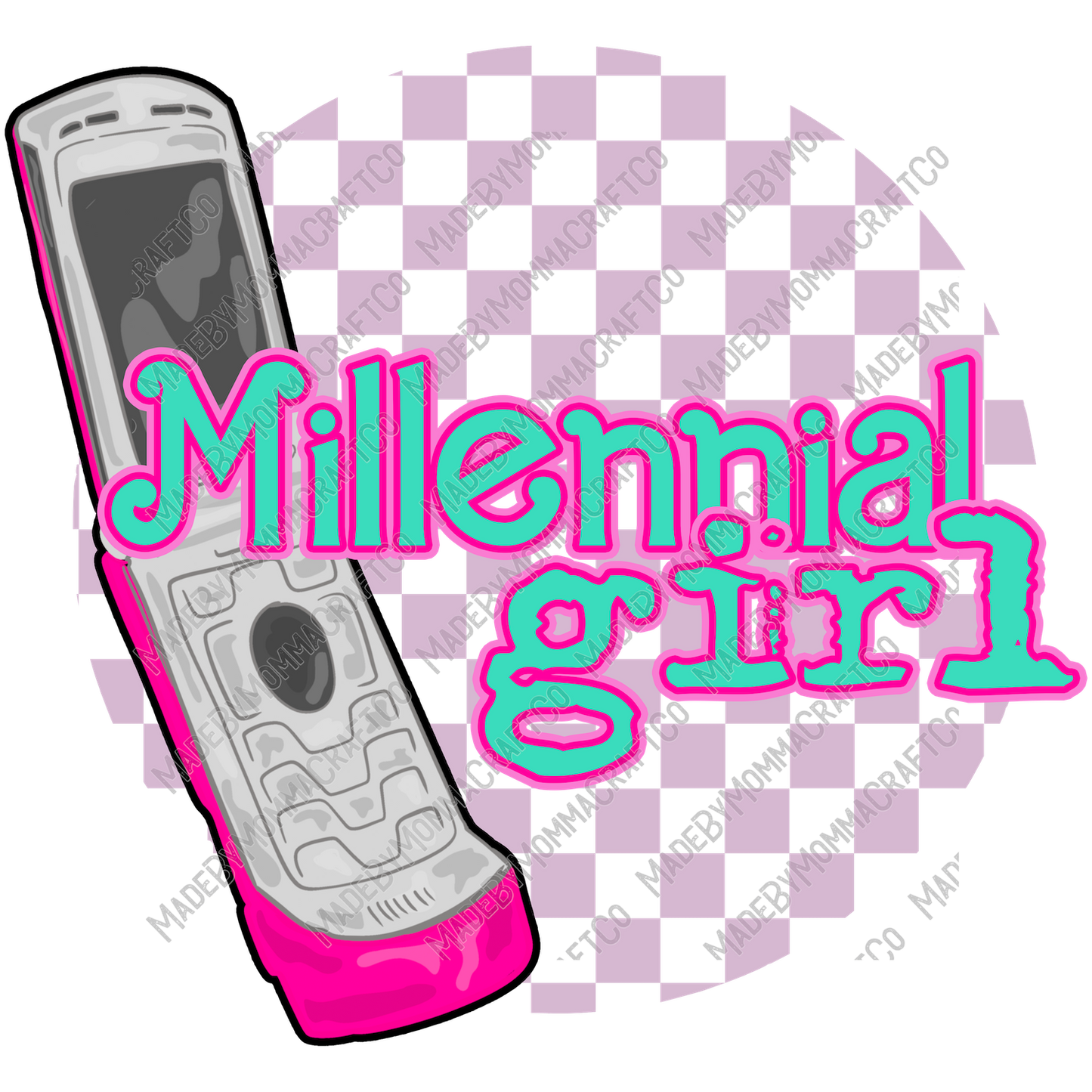 Millennial Girl - Retro - Cheat Clear Waterslide™ or White Cast Sticker