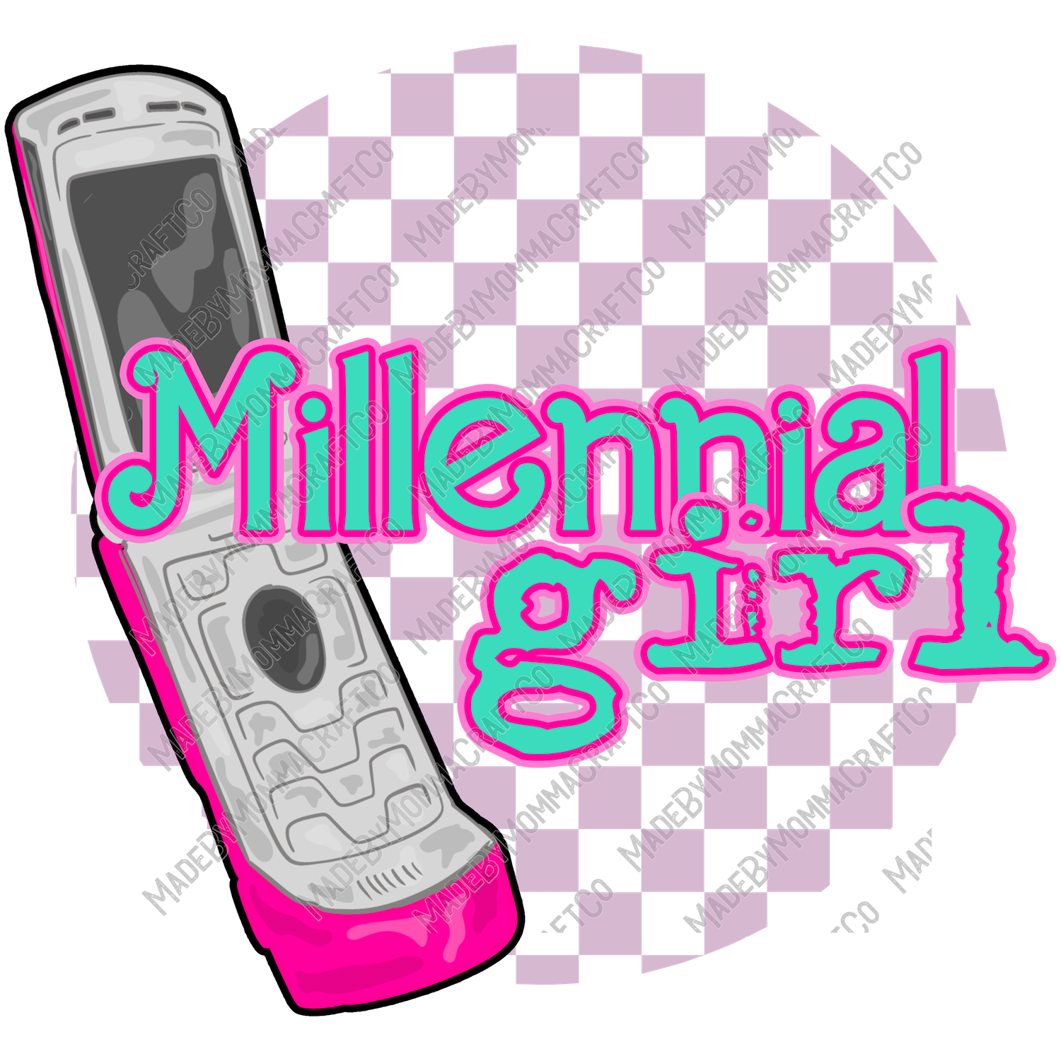 Millennial Girl - Retro - Cheat Clear Waterslide™ or White Cast Sticker