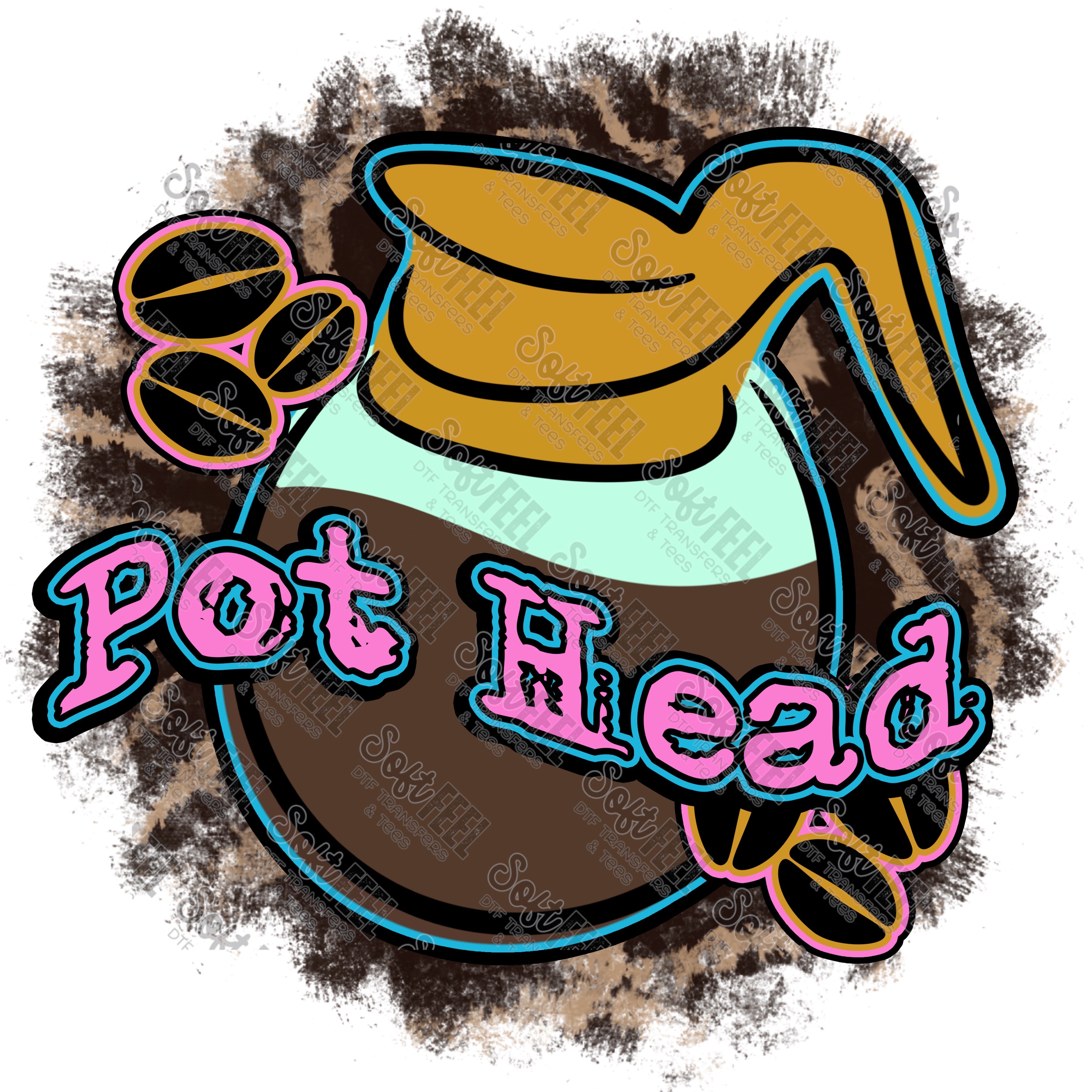 Pot Head - Weed / Humor - Direct To Film Transfer / DTF - Heat Press Clothing Transfer