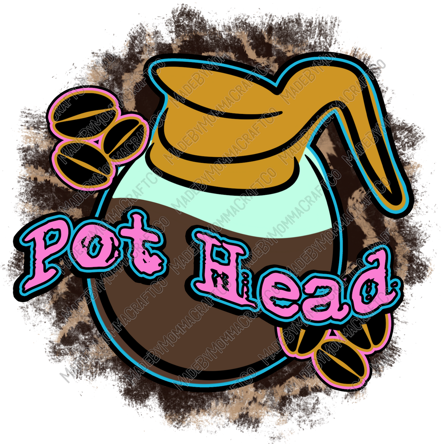 Pot Head - Humor - Cheat Clear Waterslide™ or White Cast Sticker