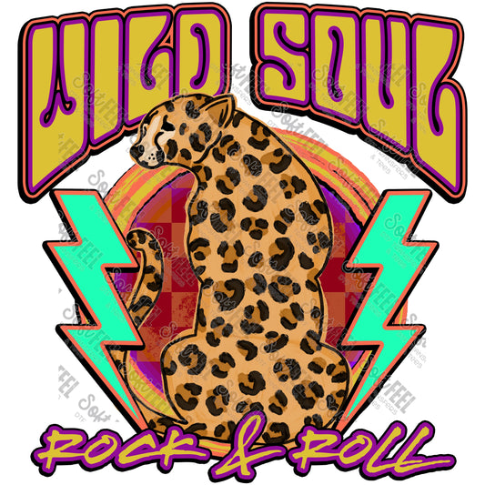 Wild Soul Rock And Roll - Retro / Animals - Direct To Film Transfer / DTF - Heat Press Clothing Transfer