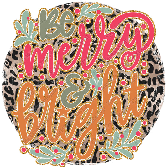 Merry And Bright Leopard - Christmas - Cheat Clear Waterslide™ or Cheat Clear Sticker Decal