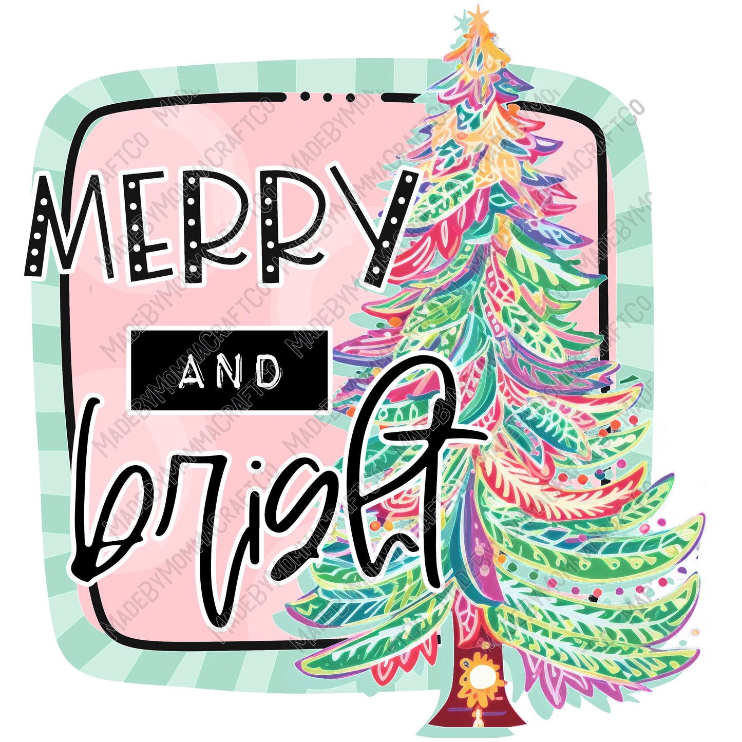 Merry And Bright - Christmas - Cheat Clear Waterslide™ or White Cast Sticker