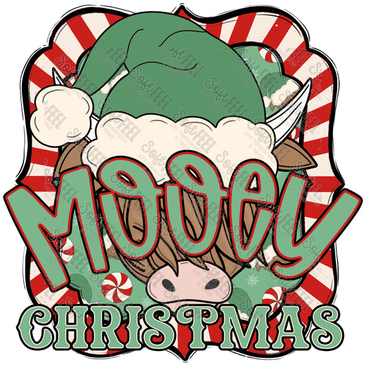 Mooey Christmas Green - Christmas - Direct To Film Transfer / DTF - Heat Press Clothing Transfer