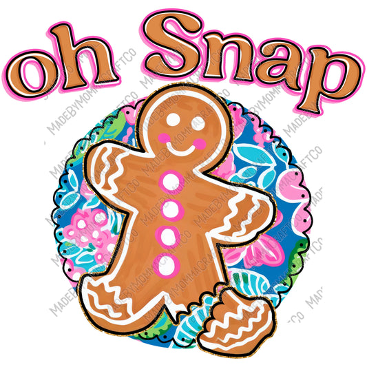 Oh Snap Gingerbread Man - Christmas - Cheat Clear Waterslide™ or White Cast Sticker