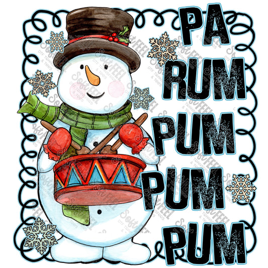 Pa Rum Pum Pum Pum Red - Christmas - Direct To Film Transfer / DTF - Heat Press Clothing Transfer