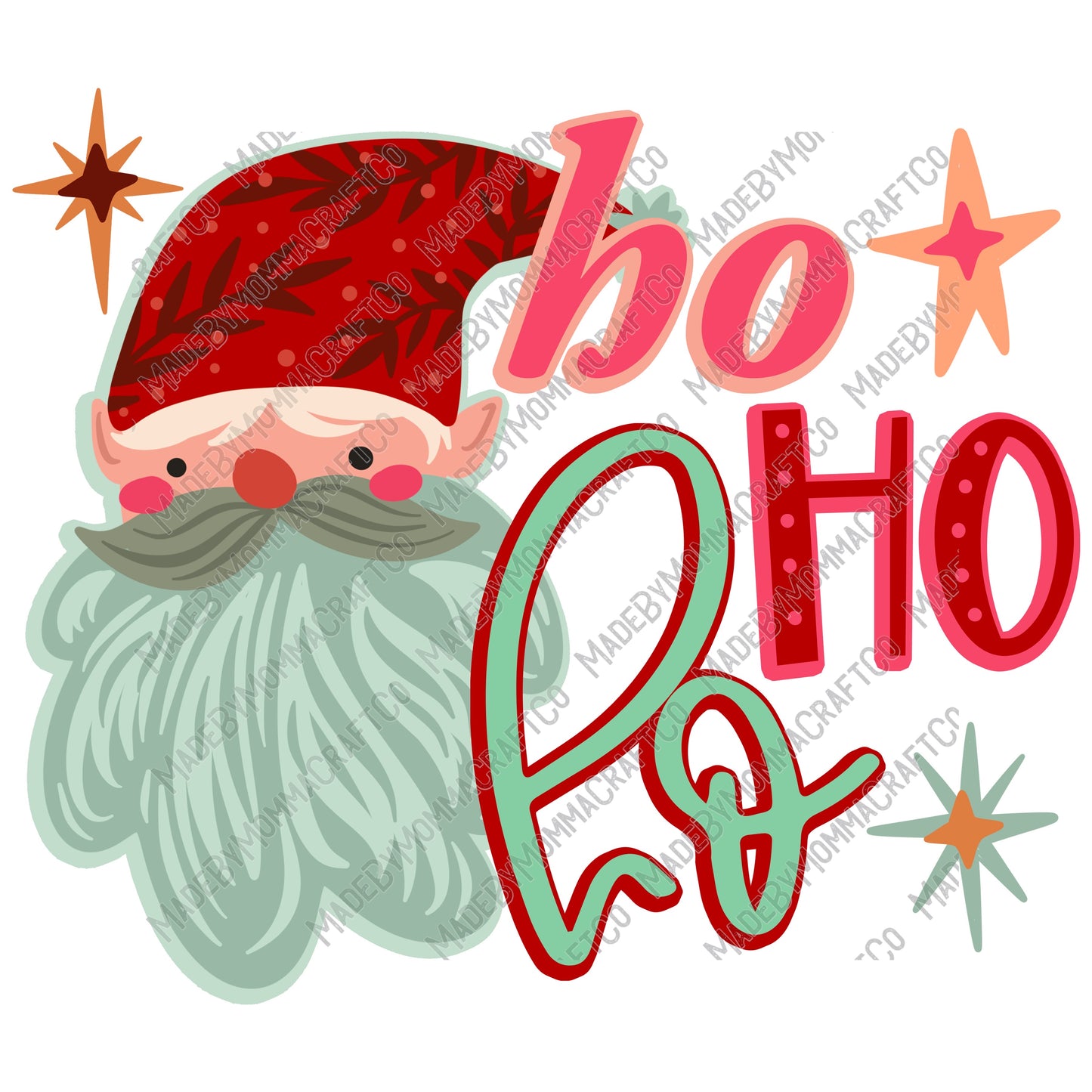 Santa Ho Ho Ho - Christmas - Cheat Clear Waterslide™ or White Cast Sticker