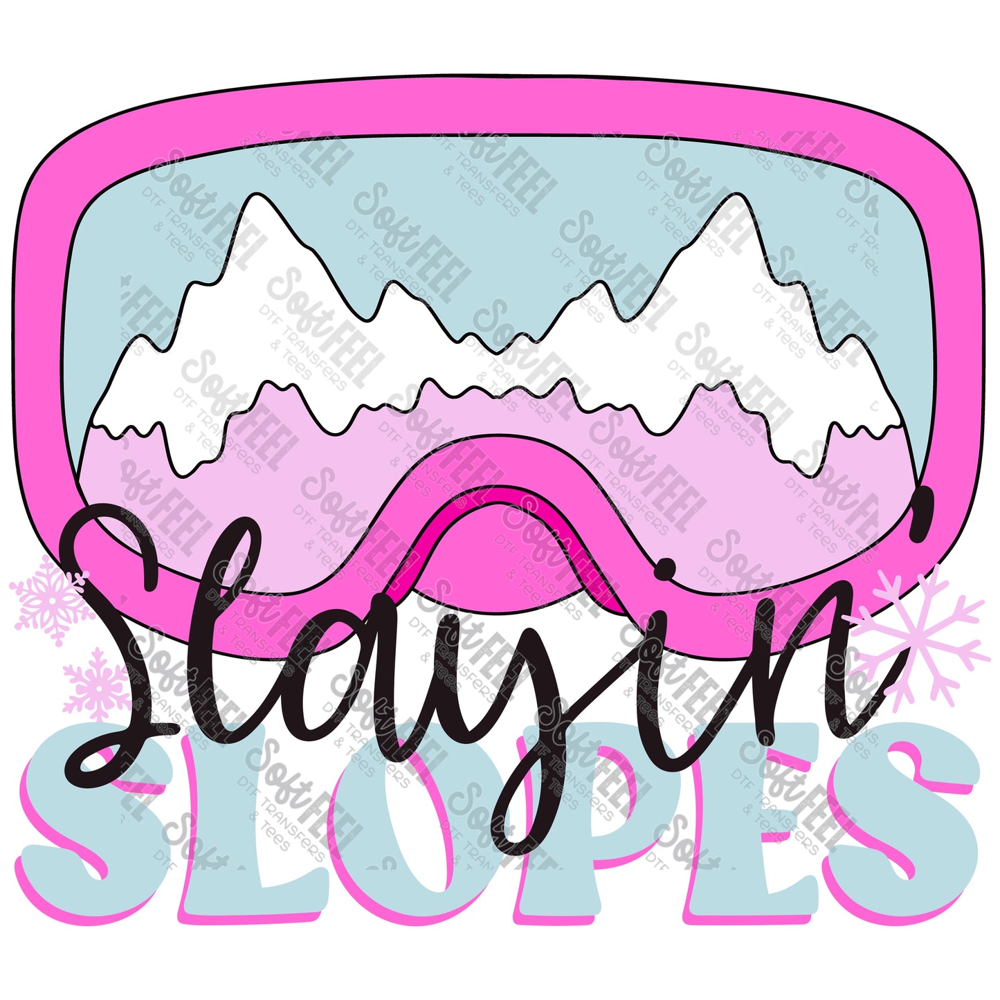 Slayin Slopes - Christmas - Direct To Film Transfer / DTF - Heat Press Clothing Transfer