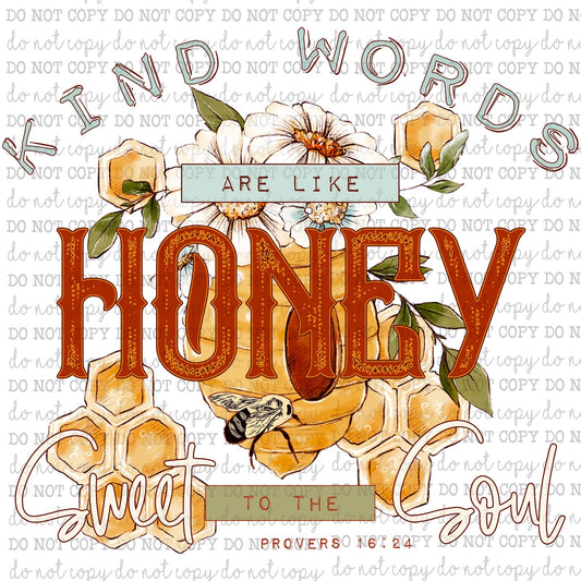 Kind Words are like Honey - Christian - Motivational - Cheat Clear Waterslide™ or Cheat Clear Sticker Decal