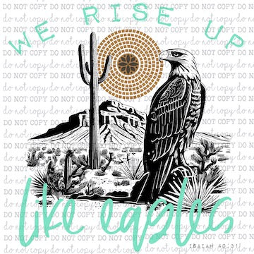 Rise Up Like Eagles - Christian - Motivational - Cheat Clear Waterslide™ or White Cast Sticker