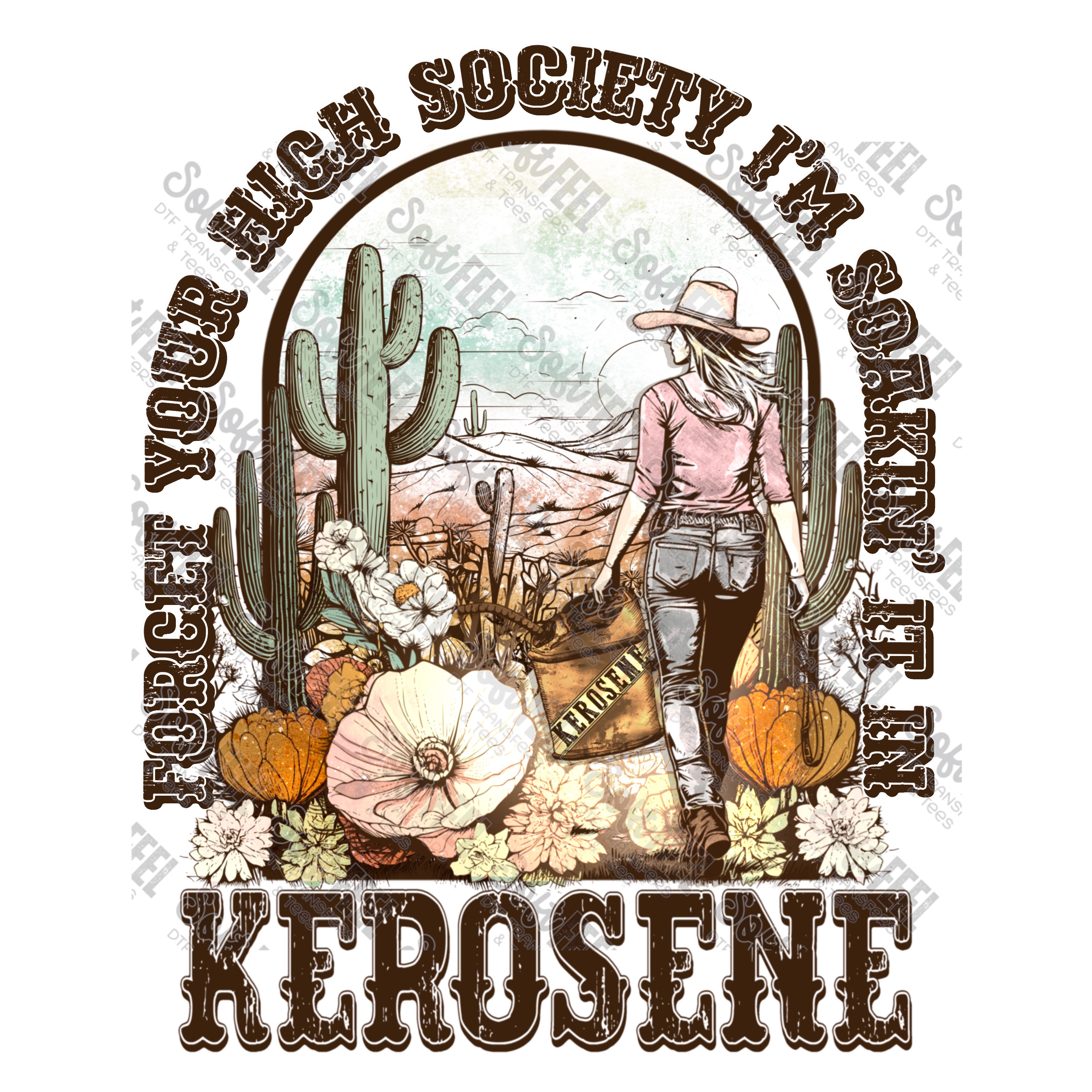Kerosene - Women&#39;s / Western - Direct To Film Transfer / DTF - Heat Press Clothing Transfer