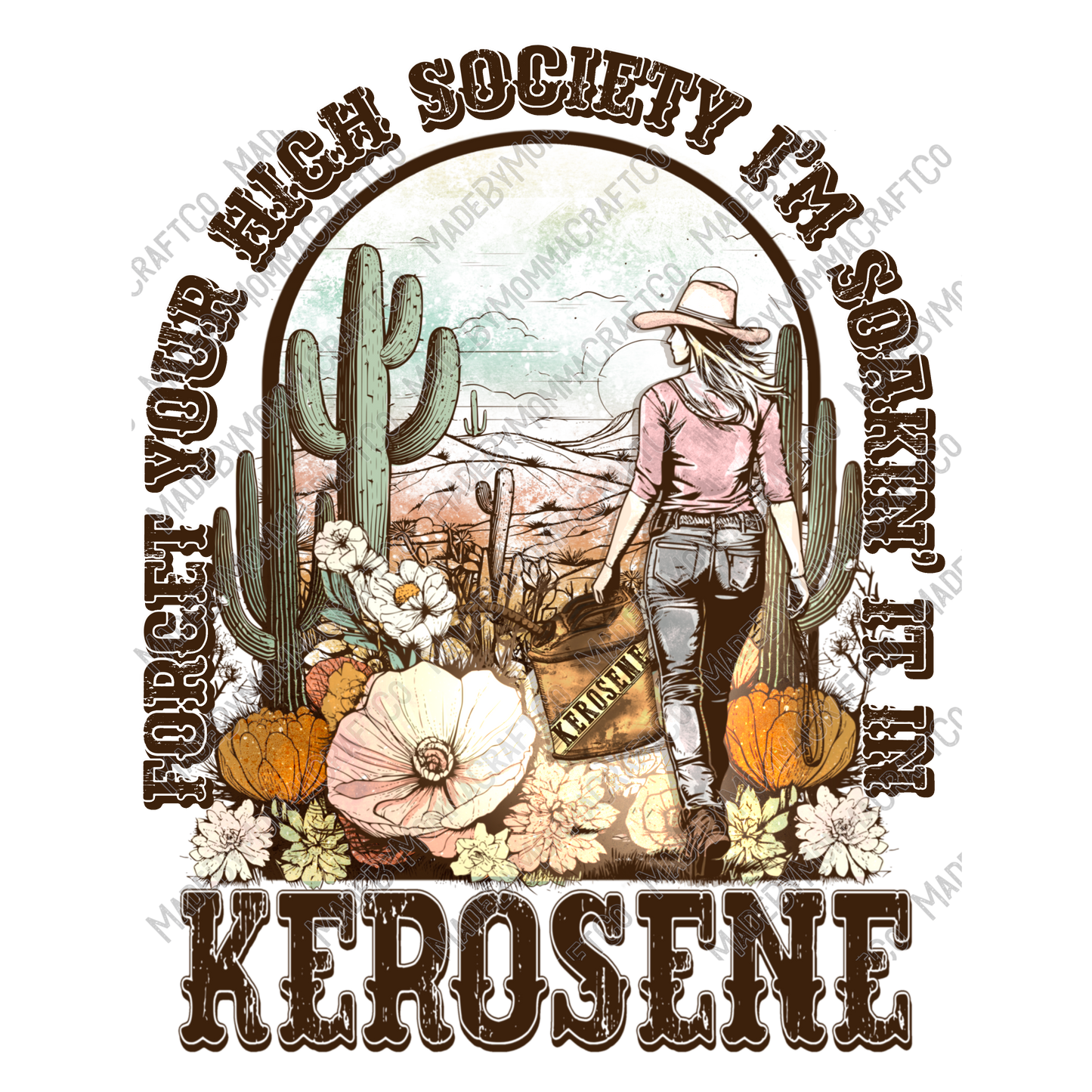 Cowgirl Cactus Kerosene - Cheat Clear Waterslide™ or White Cast Sticker