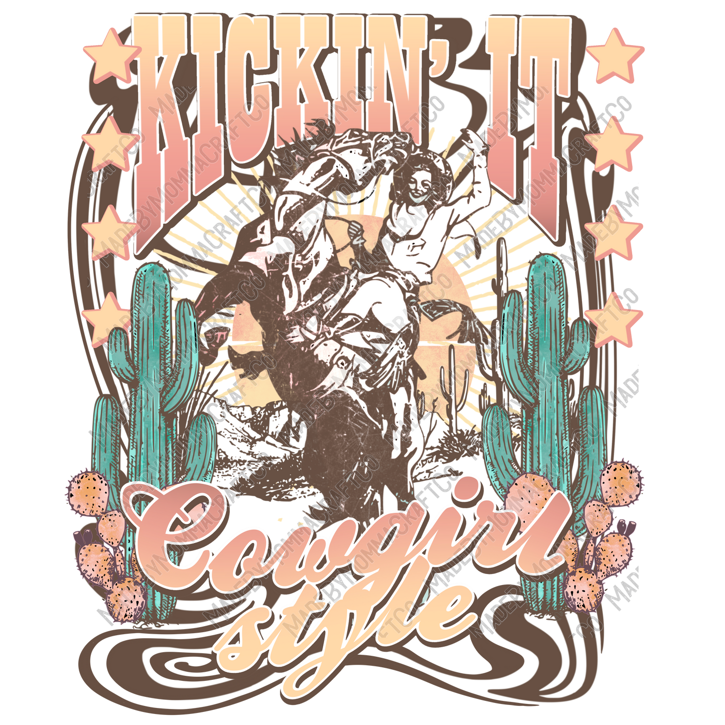 Kickin It Cowgirl Style - Cheat Clear Waterslide™ or White Cast Sticker